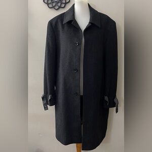 Parkland 105 Classic Gray Black Men's Trench Coat Formal Classic Office Party